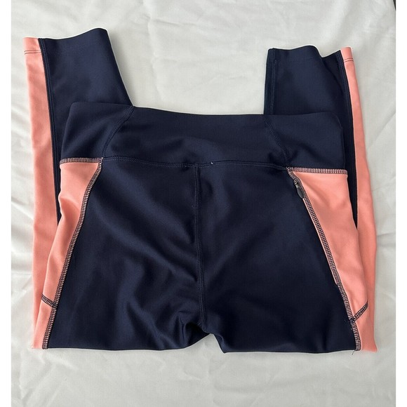 Under Armour Ladies Blue Pink Activewear Capri Pants Leggings 19” Inseam Workout - Picture 3 of 4